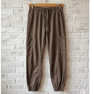 Sustainable Cotton lyocell Cargo Joggers Brown Earthy Athleisure Utility Pants
